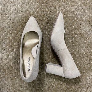 NWT Nude Suede Block Heel Pumps with Cushion Soles